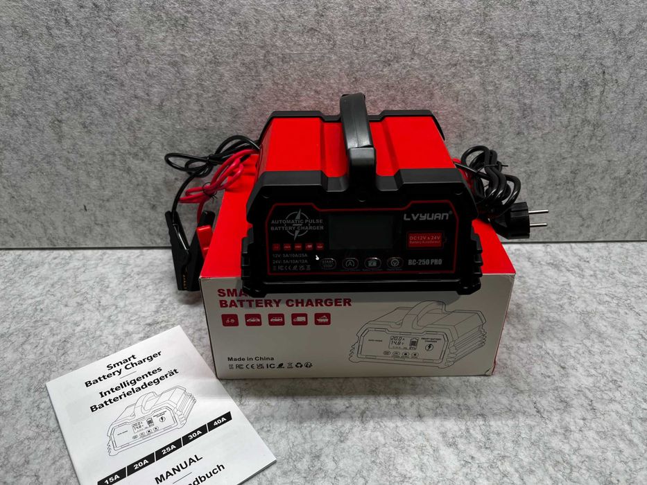 Ładowarka do akumulatorów Prostownik samochodowy 12V 24V inteligentna 25A