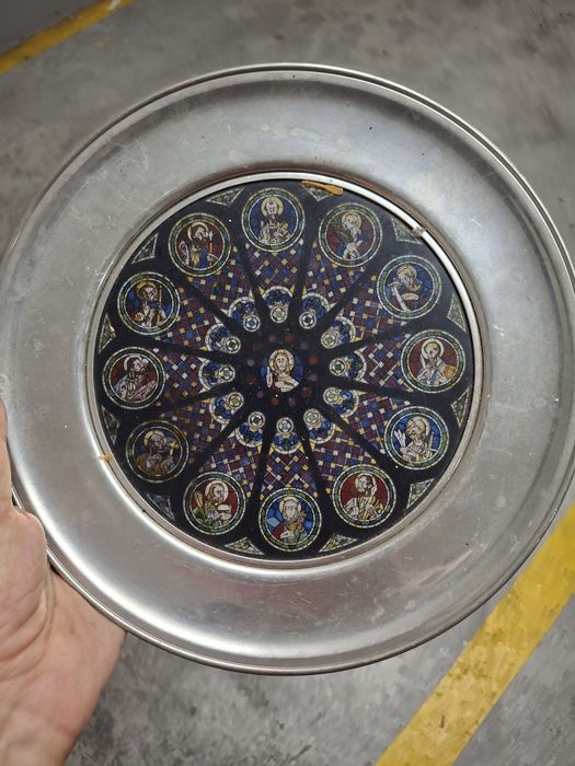 Raro prato vitral Se Catedral Lisboa