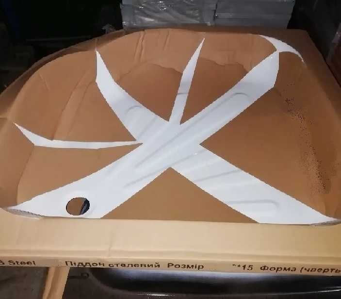 Новый стальной душевой поддон. Квадрат, полукруг. 80х80, 90х90.