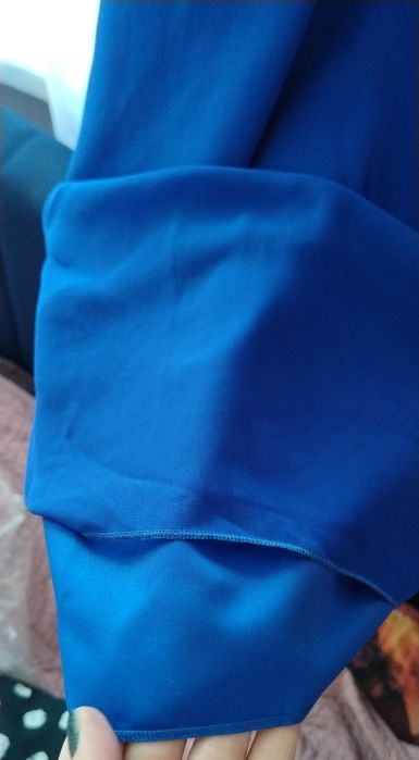 Nowa długa, wizytowa chabrowa suknia L/Xl 40/42