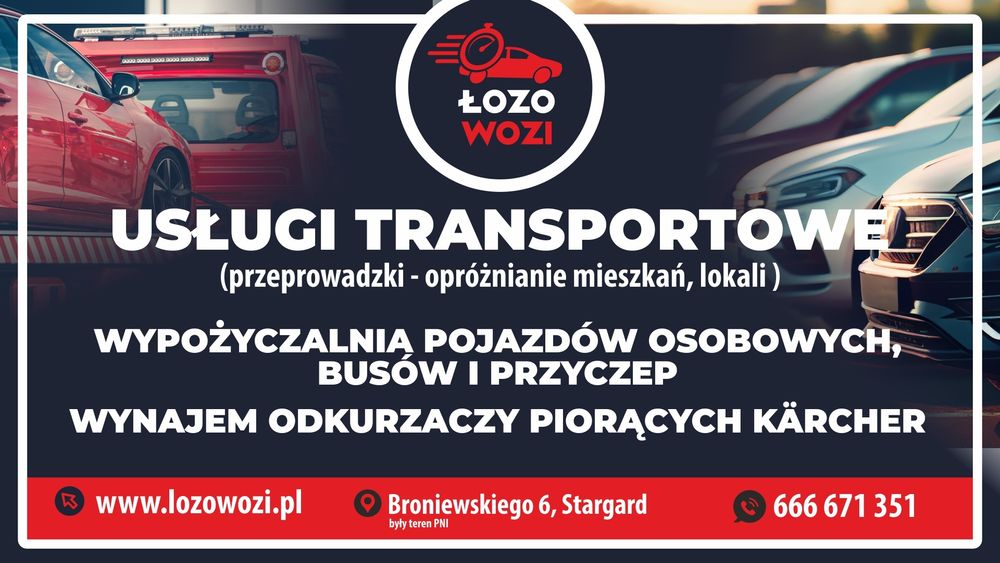 ŁozoWozi Wynajem Laweta Lawety - PRZYCZEPY