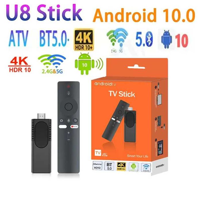 TV Stick Android 10 ATV _ 4K _ USB _ WiFi 5 _ 2+8G (16G) _ BT _ U8