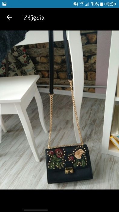 Mała torebka Stradivarius kwiaty,dżety,hafty Nowa, OSTATNIA SZTUKA!!
