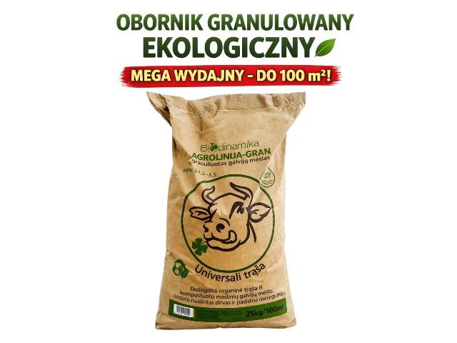 AGROLINIJA Gran 25 kg – obornik granulowany ekologiczny pod warzywa