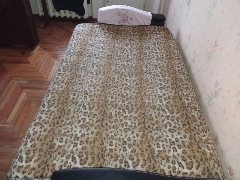 Плед Леопардовый ! Б/у! Большой! Тёплый!