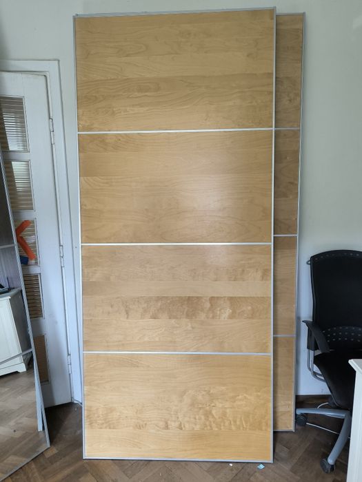 Drzwi przesuwne do IKEA PAX, lustro i drewno