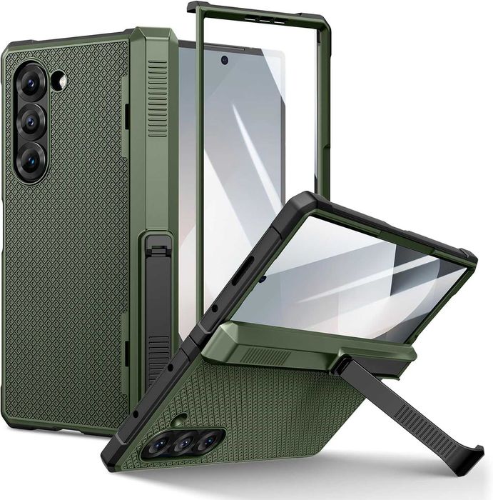 Doeshine etui 360 Samsung Galaxy Z Fold 6 szybka ochronna PRZÓD stojak