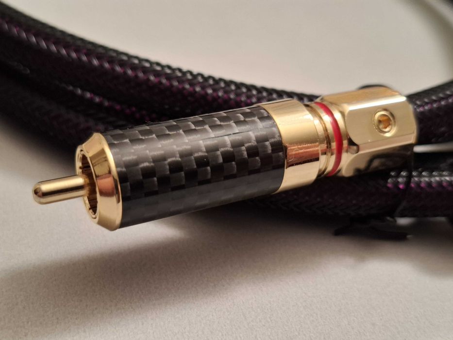 kabel HiFi ATAUDIO 1RCA-1RCA 1,5m (6N OCC, złocone końcówki + carbon)