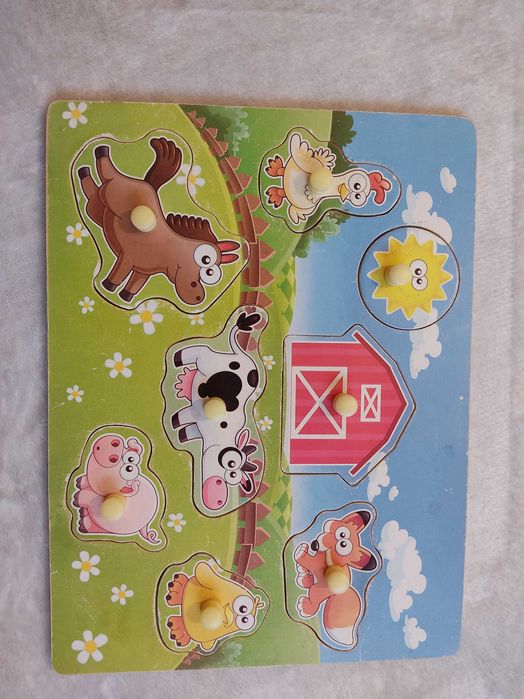 Drewniana układanka - zwierzątka