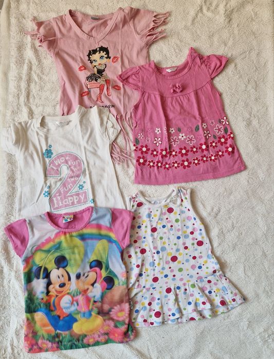 Zestaw 5 bluzeczek dla dziewczynki 74 wzywz