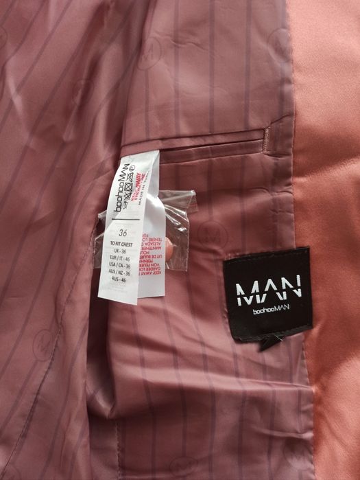 Marynarka brzoskwiniowa/pudrowy róż BoohooMAN