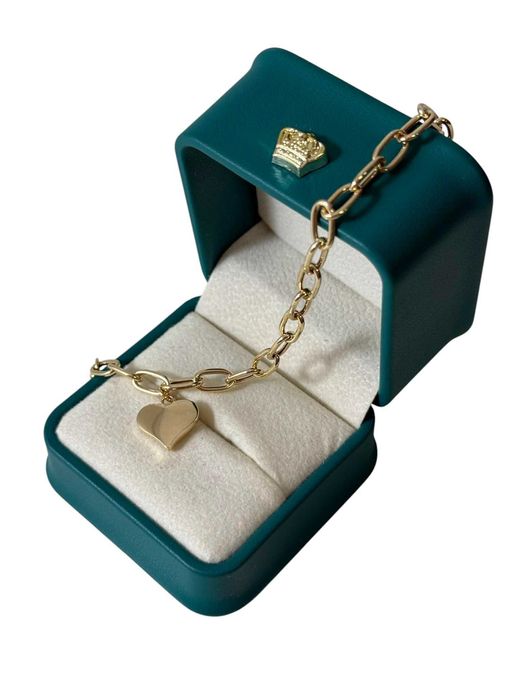 Śliczna złota bransoletka z sercem 19CM/585P./3,89G