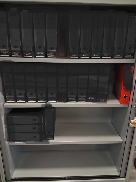 ID 97 -Vendo Armário 2 portas metal cinza 3 prateleira C120xL42XA158cm