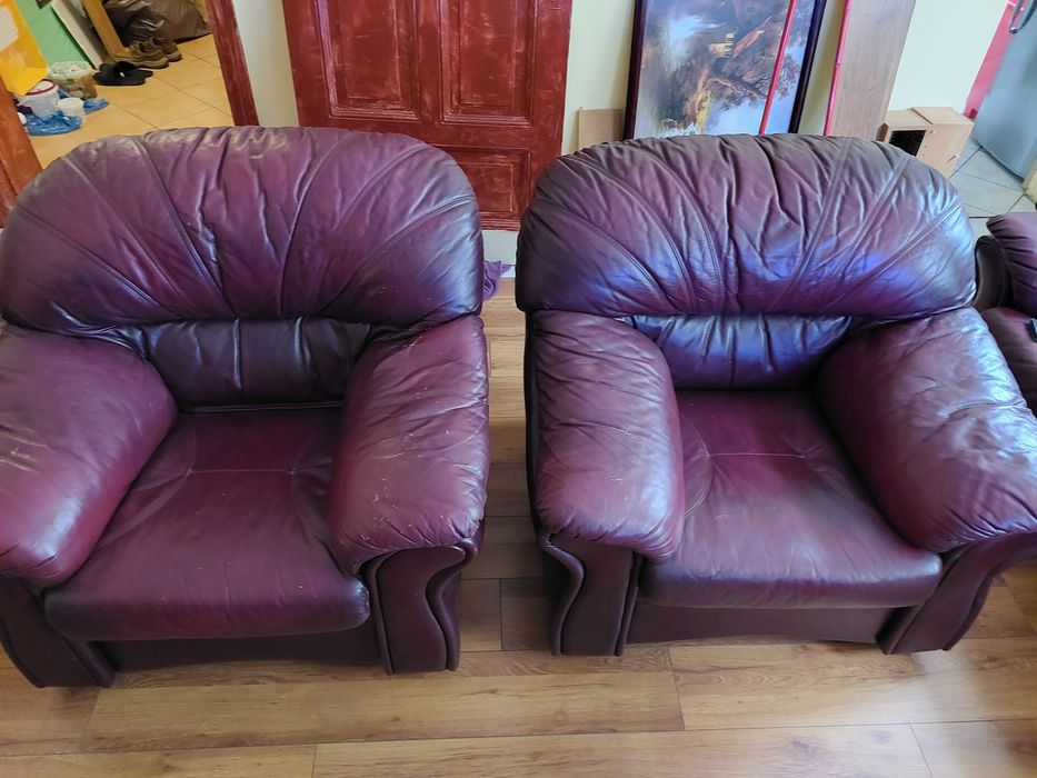 Sofa/kanapa skórzana + 2 fotele