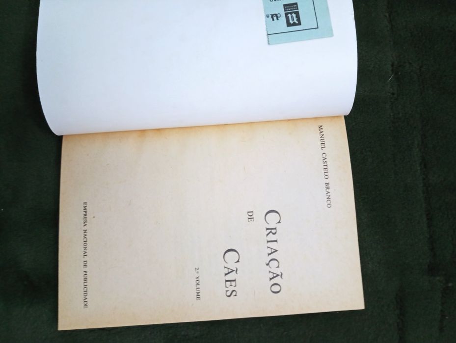 Criação de cães / Manuel Castelo Branco. - 1969. edição Rara