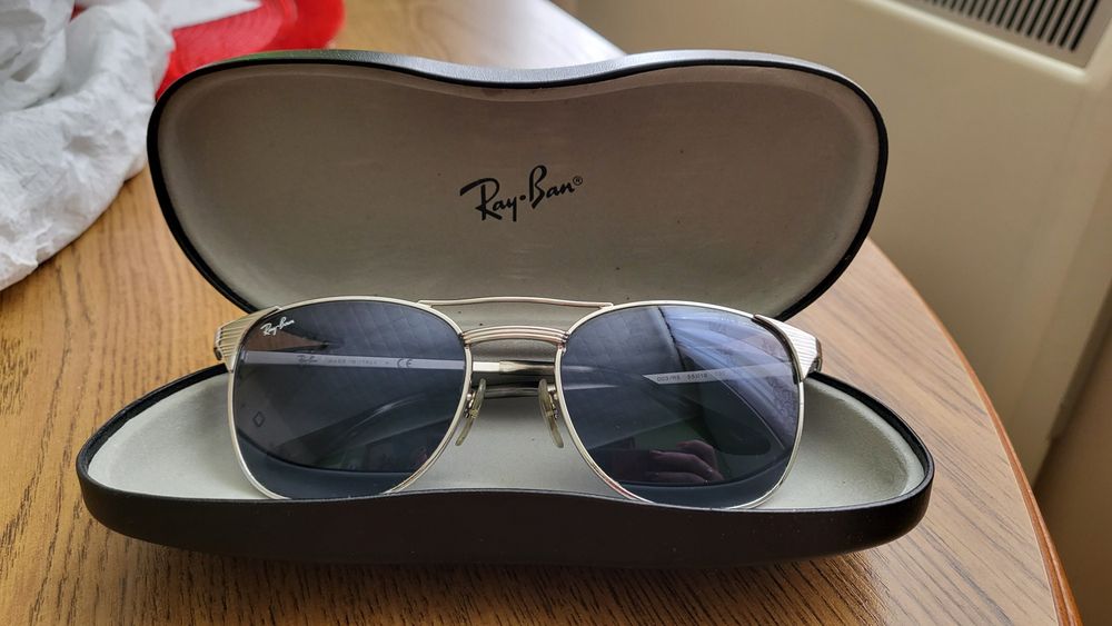 Okulary przeciwsłoneczne Rayban + etui męskie