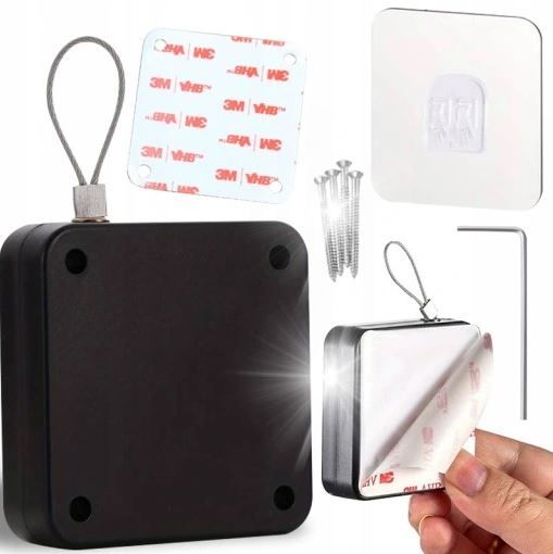 samozamykacz do drzwi samoprzylepny czarny