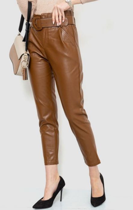 Шкіряні завужені штани