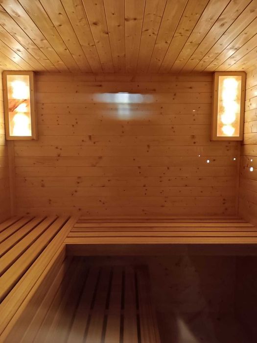 sauna ogrodowa z przedsionkiem, spa zewnętrzne premium, producent