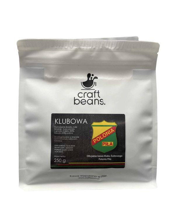 Klubowa kawa POLONII PIŁA Craft Beans 250g ARABICA