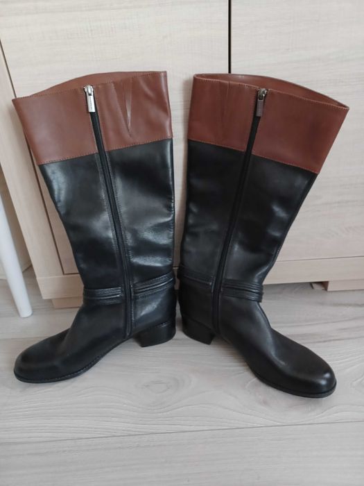 Buty zimowe kozaki skórzane