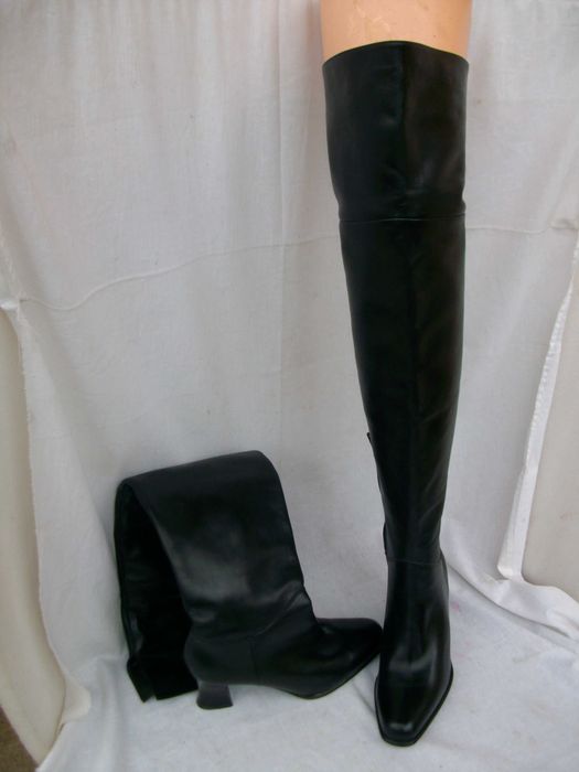 Baldinini włoskie skórzane kozaki muszkieterki 35.5 Vero Cuoio