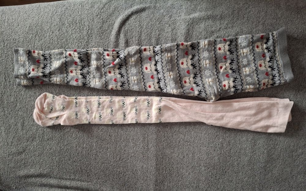 Nowe rajstopy dziewczęce i legginsy w renifery rozm 122/128