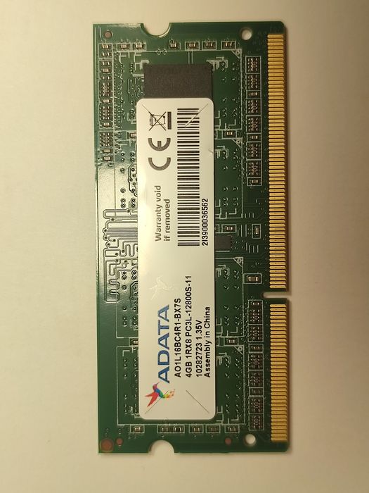DDR3 ADATA RAM 4GB DDR3L SO-DIMM 1600MHz do laptopa PC3L
