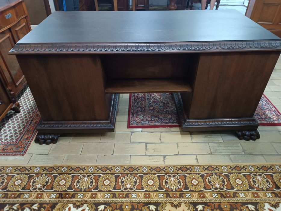 Biurko na lwich łapach antyk dwustronne