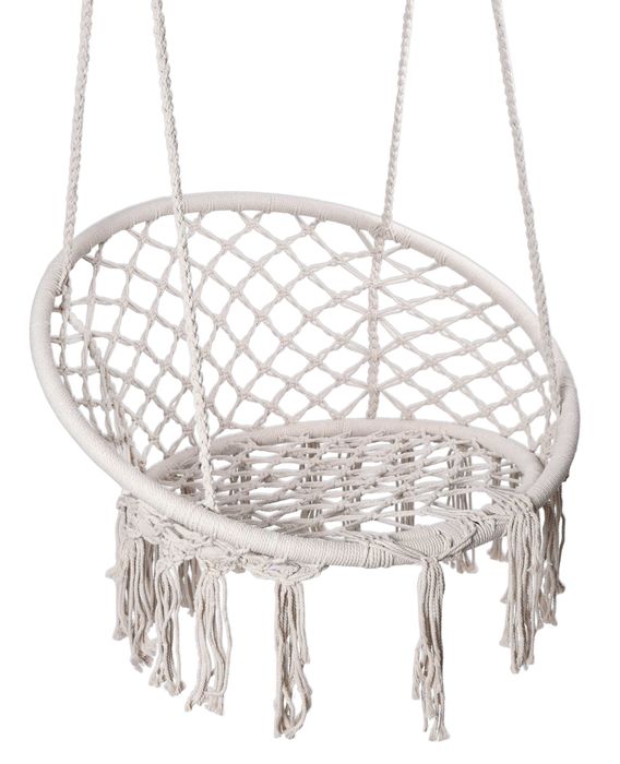 Huśtawka ogrodowa bocianie gniazdo krzesło wiszące togo kremowe