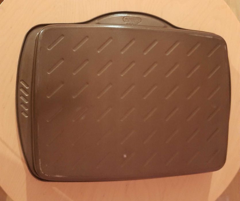 Tabuleiro Forno Retangular Metal 35x27cm Castanho Asimetria