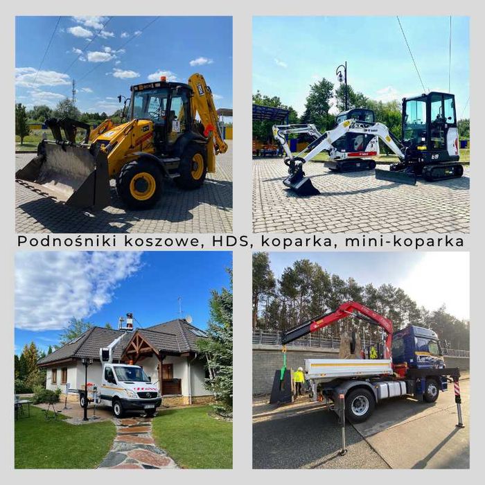 USŁUGI-WYNAJEM: podnośnik koszowy/HDS/koparka/minikoparka/zwyżka/dźwig