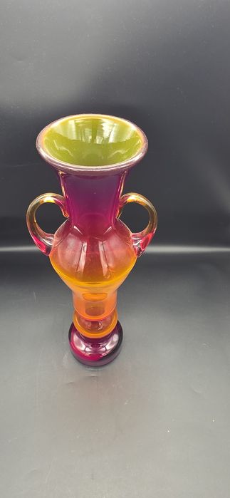 Horbowy Amfora huta Sudety 38 cm świeci uran