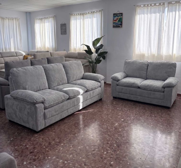 Pack Sofás 3 e 2 Lugares cinza NOVO