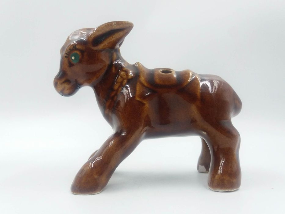 Ładna ceramiczna figurka osiołka PRL