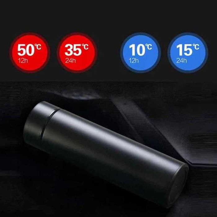 Nowy kubek termiczny szczelny z ekranem LED 500 ml