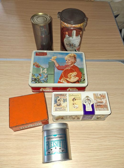 Lote de 6 Caixas em Lata, diversas, para uso ou Coleção: