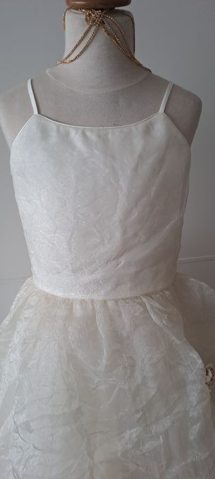 Vestido Cerimónia 6/7 Anos Organza beje