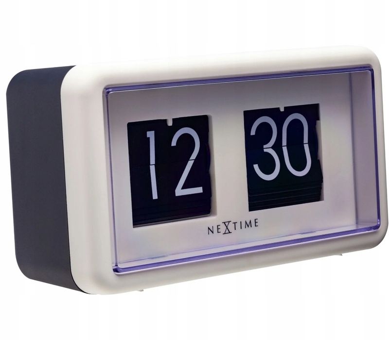 Zegar stołowy nextime biały, czarny 18cm