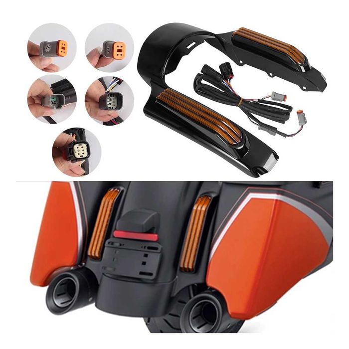 Extensão Guarda-Lamas Traseiro LED para Harley Touring de 2014 a 2023