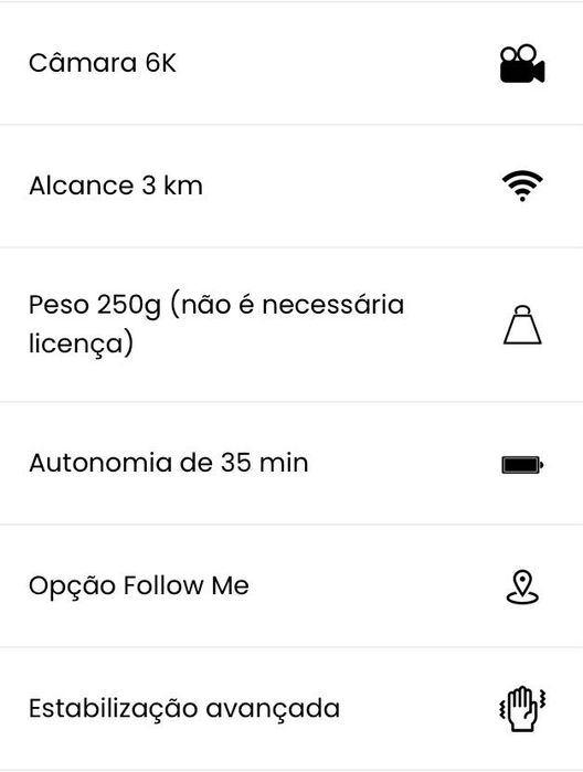 Drone c/ acessórios, como novo.