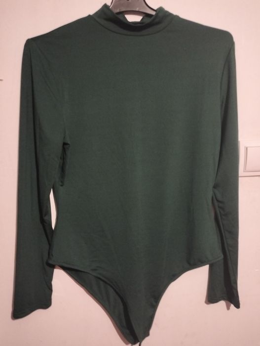 Body golf na długi rękaw butelkowa zieleń shein