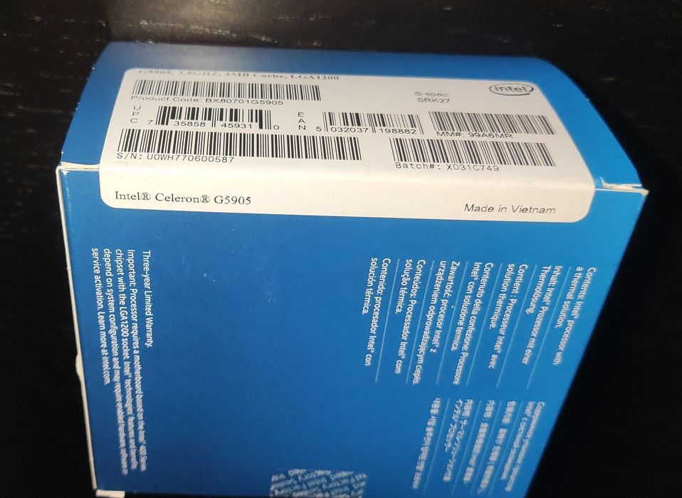 Processador Intel Celeron G5905 Novo/Selado