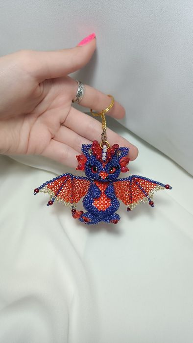 Брелок "Дракончик з бісеру" — ручна робота