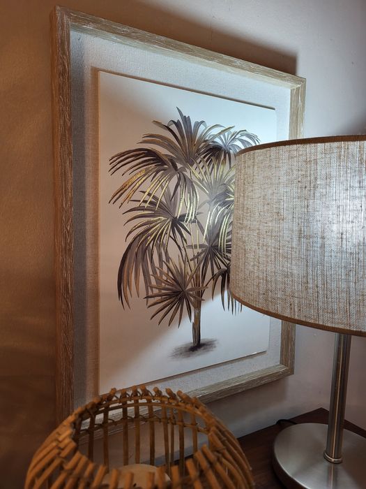 candeeiros, decoração, abajour, quadro, puff, rustico