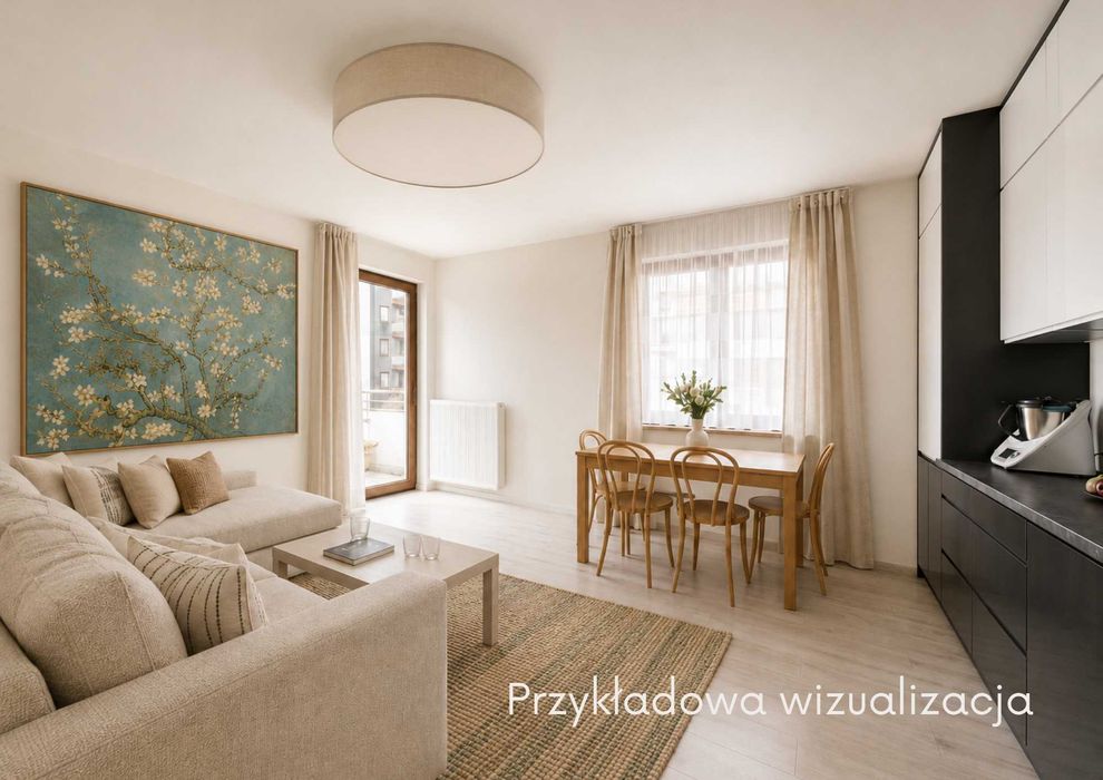 Mieszkanie dla rodziny - 3 pokoje, duży balkon i garaż podziemny