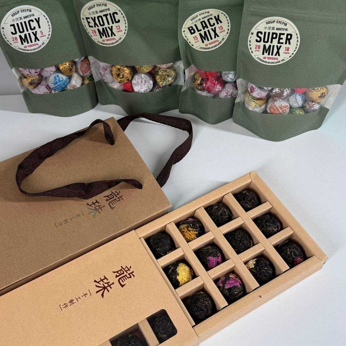 Чай у Міні-Точах Пуер розсипний різновид чаїв в асортименті