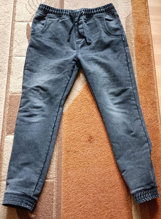 Spodnie firmy  Ombre JOGGERY jeansowe  szare L