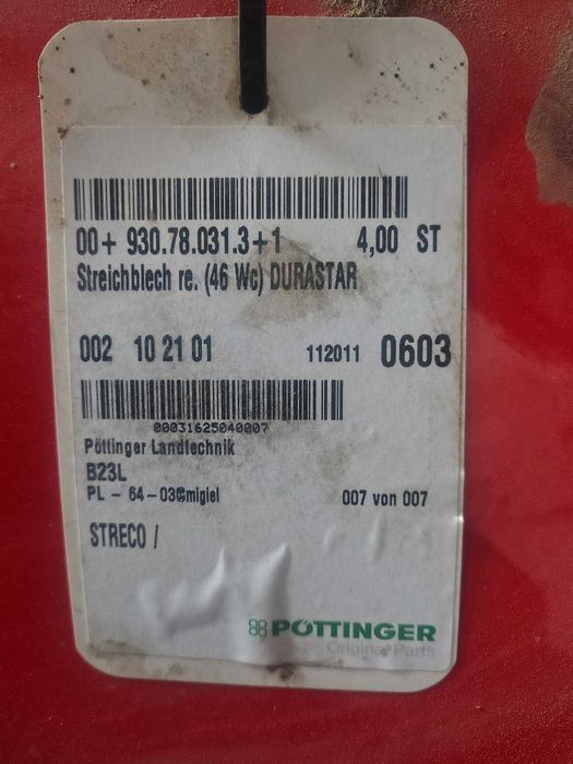 Odkladnice 46wc durastar pług pottinger