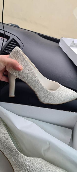 Buty ślubne brokatowe